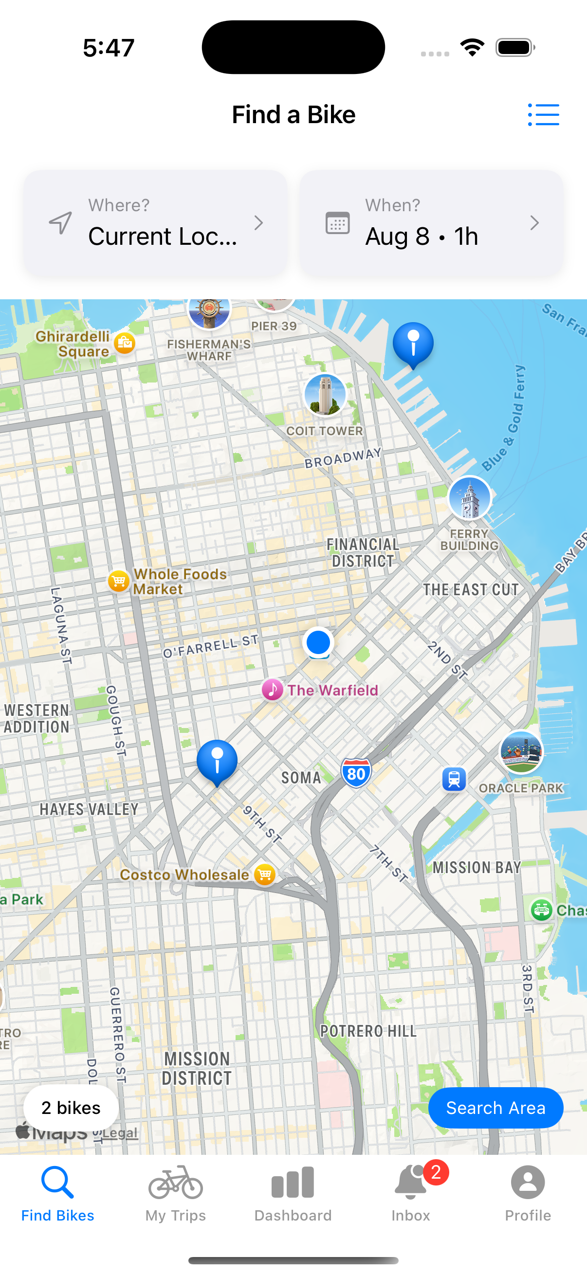 Find Bike Map View